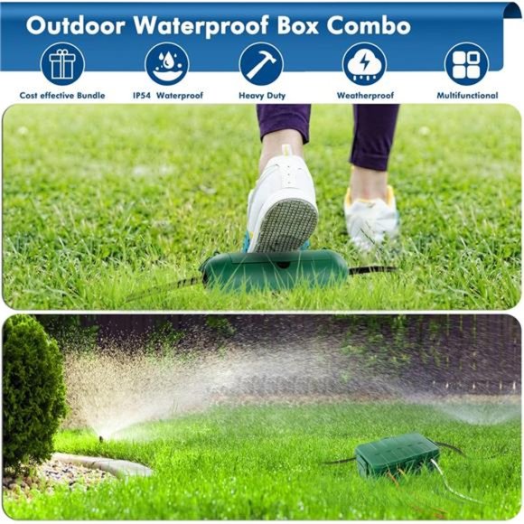 [5 Pieces] Large Outdoor Electrical Box, Waterproof Connection Box, Green - Picture 5 of 6